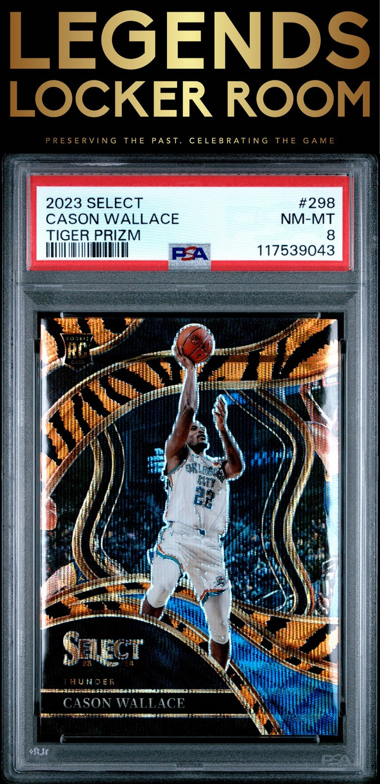 2023 Panini Select #298 Cason Wallace Tiger Prizm PSA 8