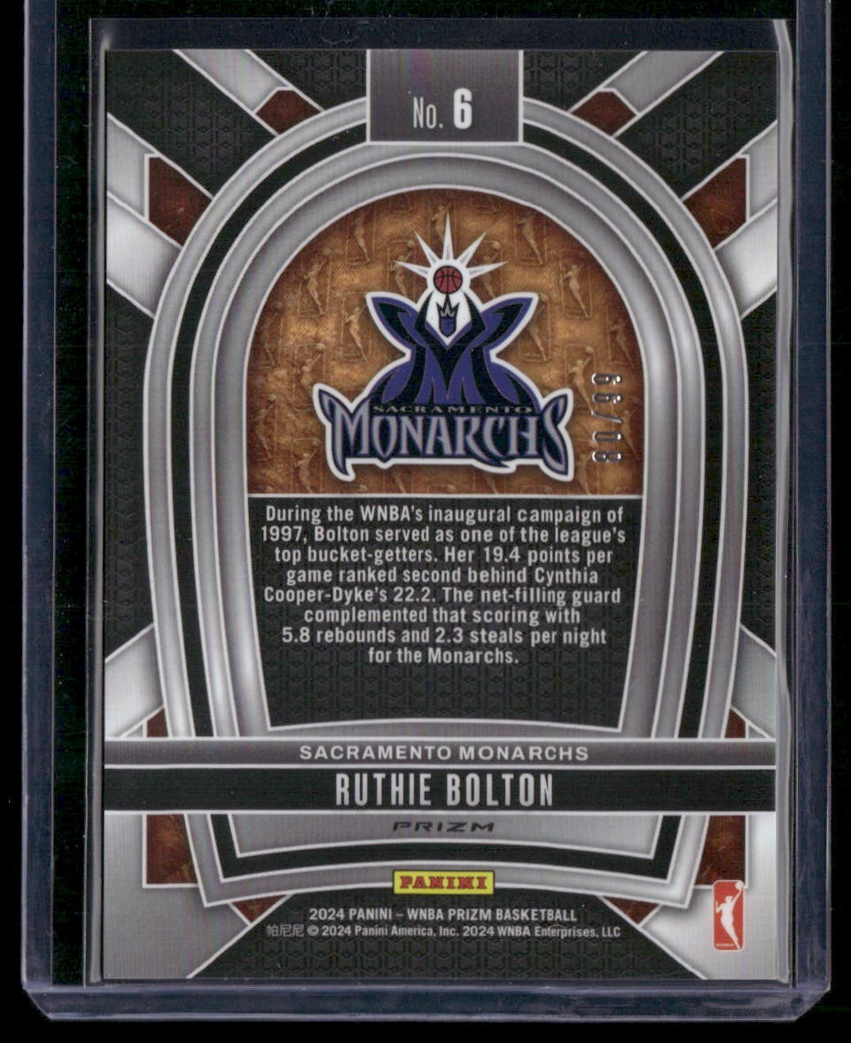 2024 Panini Prizm WNBA #6 Ruthie Bolton Pioneers Prizms Red #/99