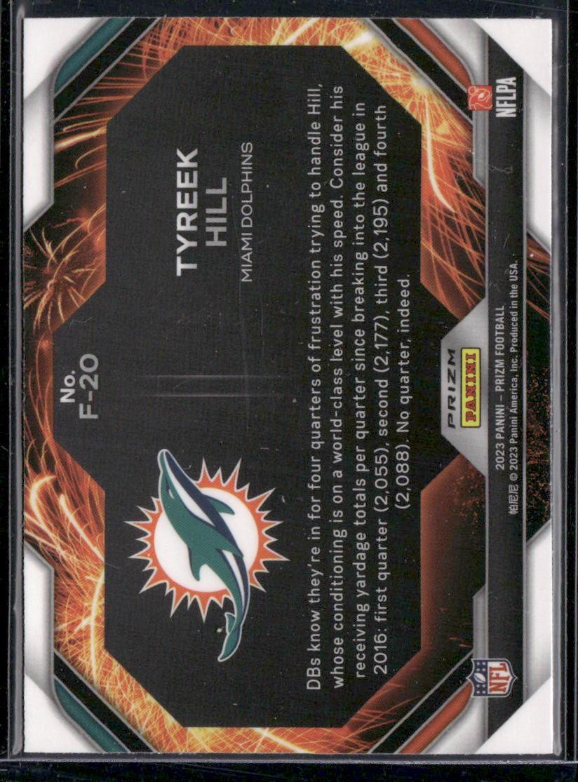 2023 Panini Prizm #F-20 Tyreek Hill Fireworks Prizms Green Wave