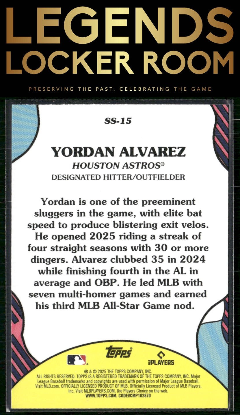 2025 Topps #SS-15 Yordan Alvarez Summer Superstars