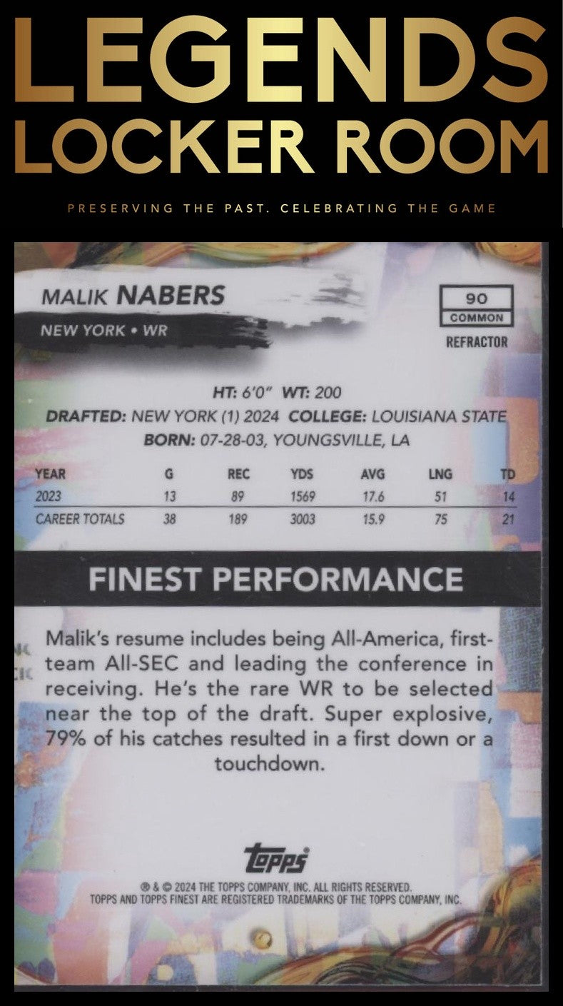 2024 Finest #90 Malik Nabers Refractor