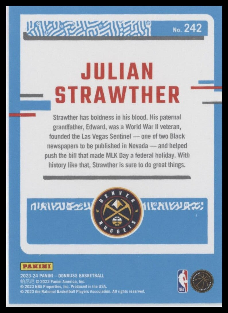 2023-24 Donruss #242 Julian Strawther