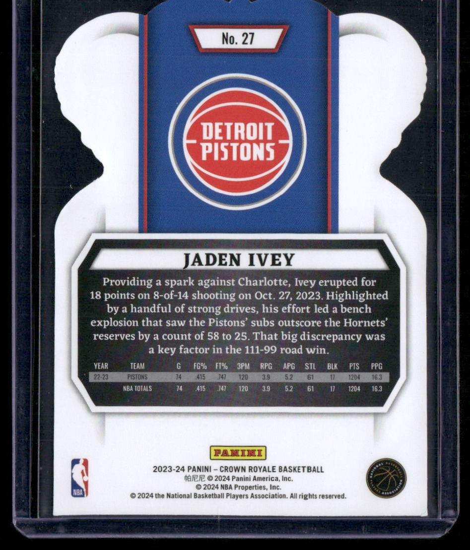 2023-24 Panini Crown Royale #27 Jaden Ivey