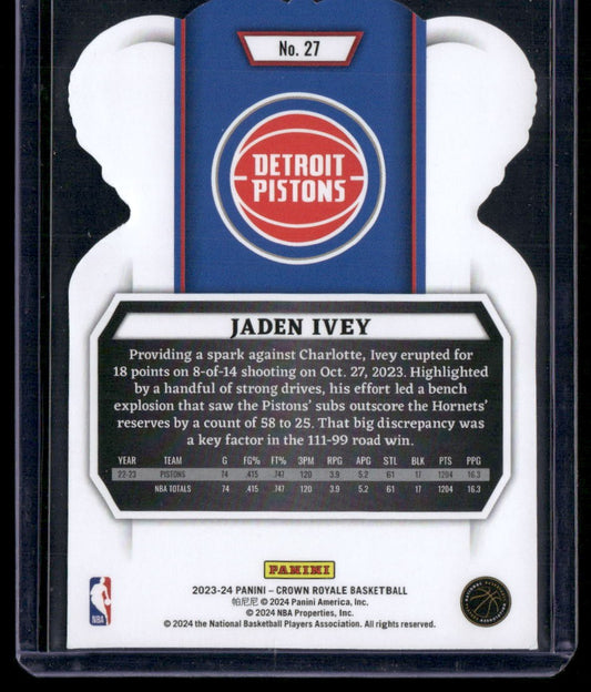 2023-24 Panini Crown Royale #27 Jaden Ivey