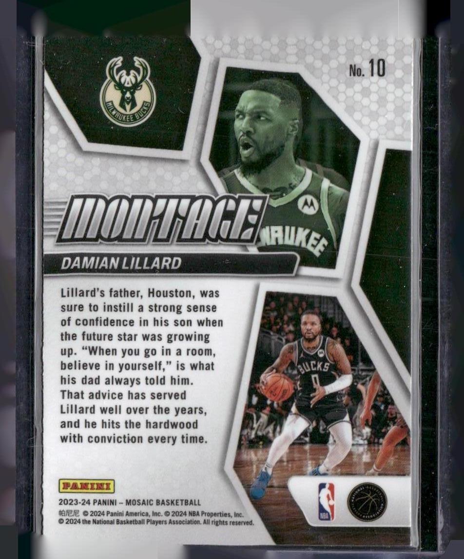 2023-24 Panini Mosaic #10 Damian Lillard Montage