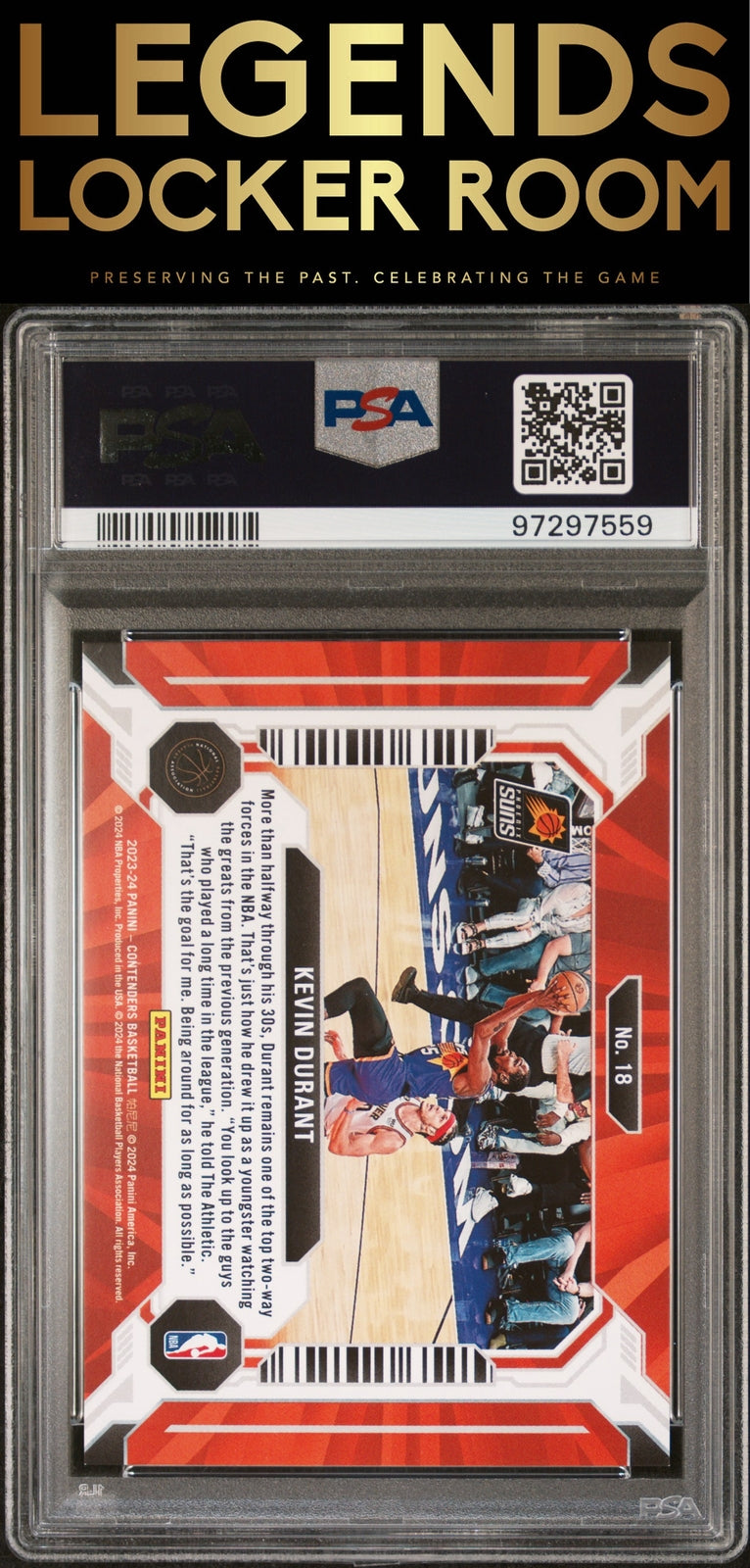 2023 Panini Contenders Suite Shots #18 Kevin Durant Suite Shots-Playoff PSA 9