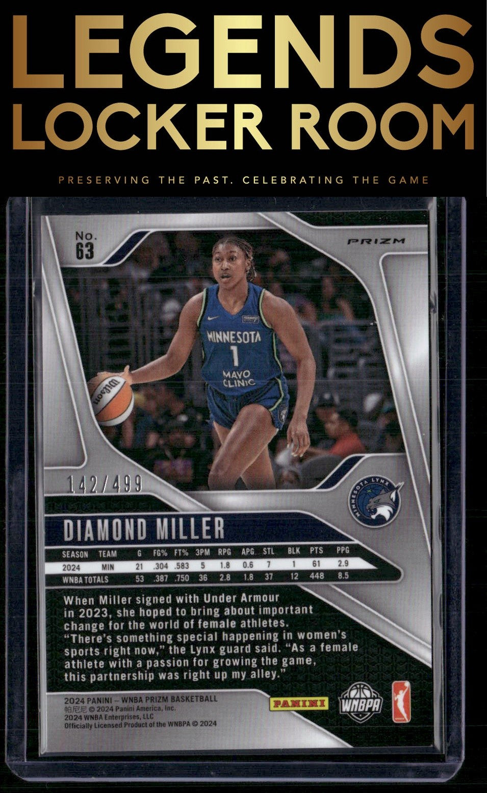 2024 Panini Prizm WNBA #63 Diamond Miller Pulsar Prizms #/499