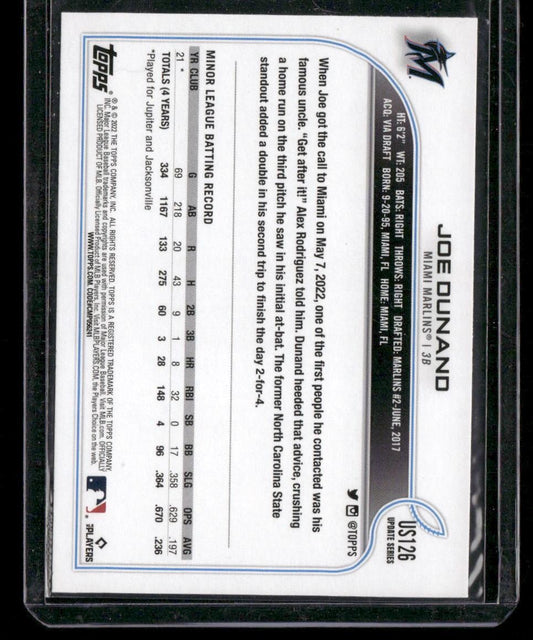 2022 Topps Update #US126 Joe Dunand