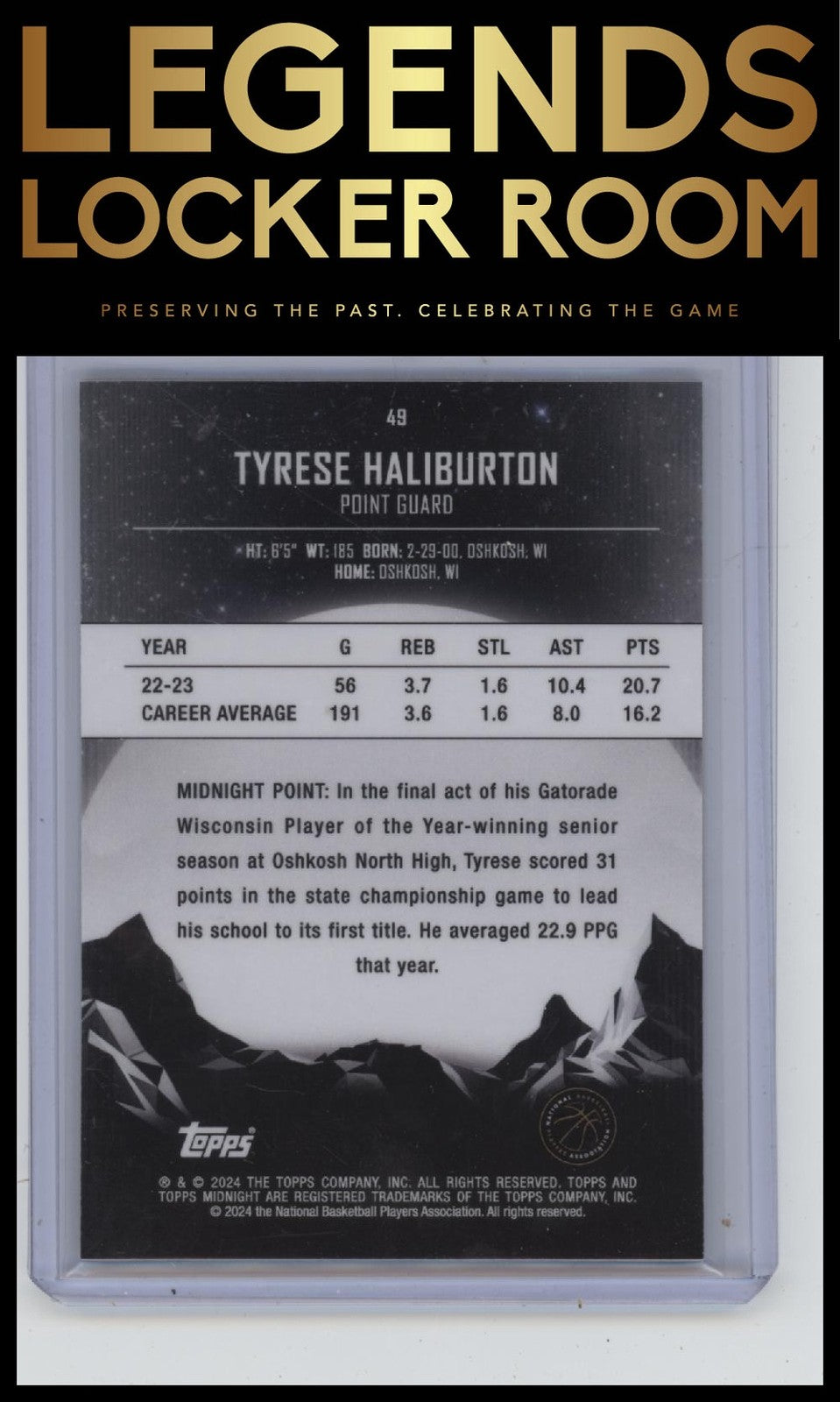 2023-24 Topps Midnight #49 Tyrese Haliburton