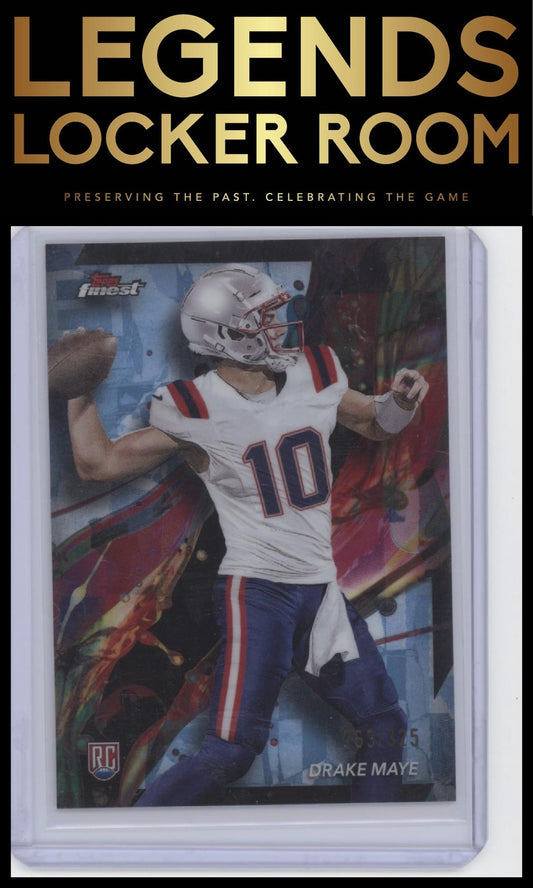 2024 Finest #62 Drake Maye Sky Blue Refractor #/325
