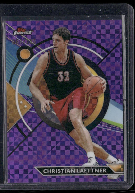 2023-24 Finest #63 Christian Laettner Purple Checkerboard Refractors #/125