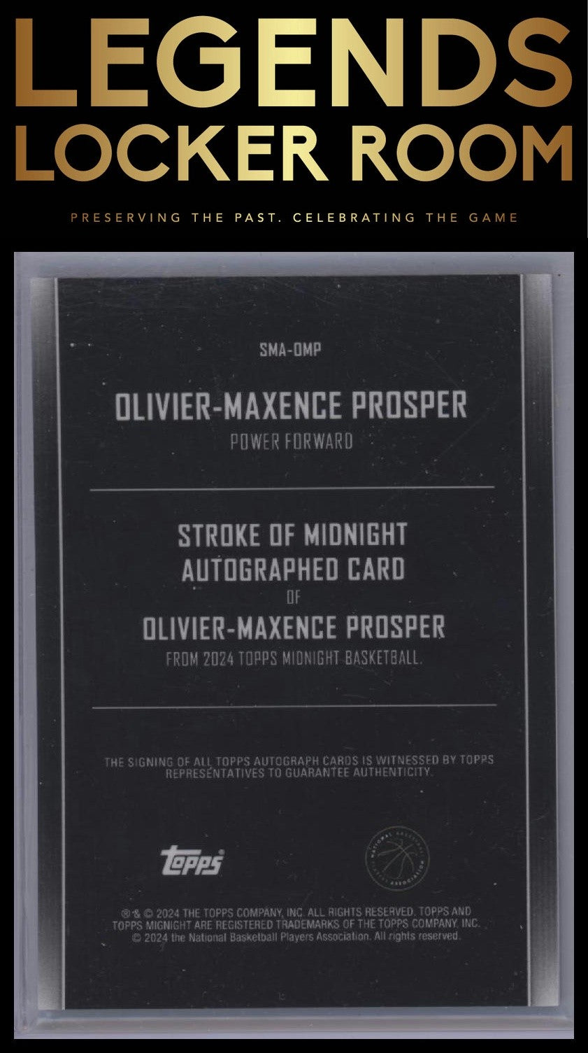 2023-24 Topps Midnight Olivier-Maxence Prosper Stroke of Midnight Auto /199