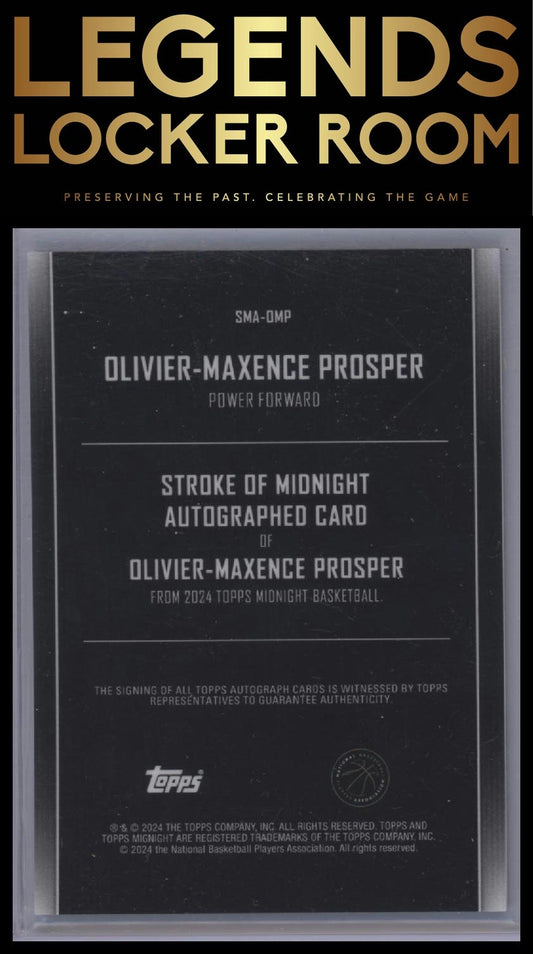 2023-24 Topps Midnight Olivier-Maxence Prosper Stroke of Midnight Auto /199