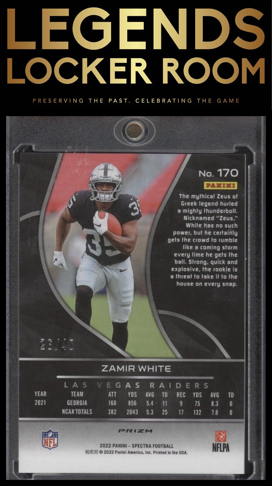 2022 Panini Spectra #170 Zamir White Astral #/40