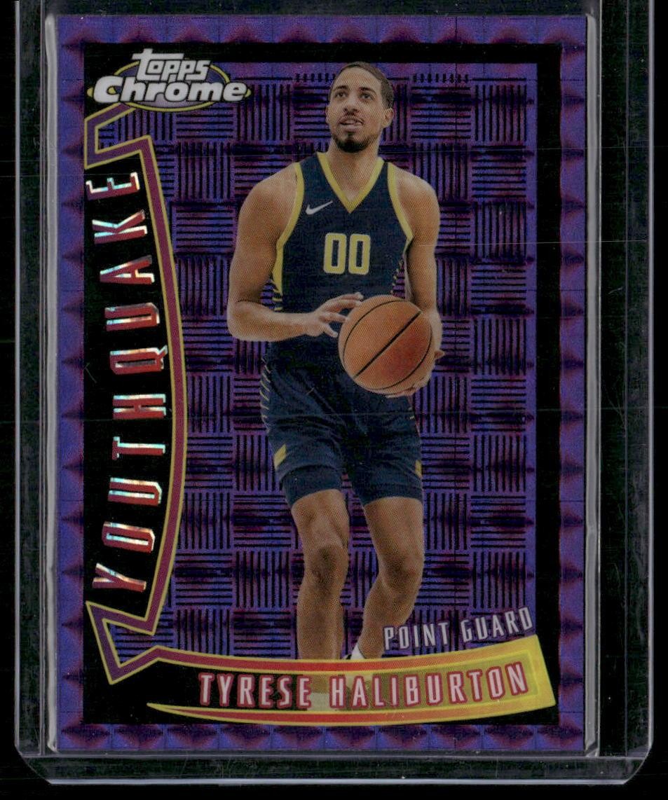 2023-24 Topps Chrome #YQ-15 Tyrese Haliburton Youthquake Geometric Purple