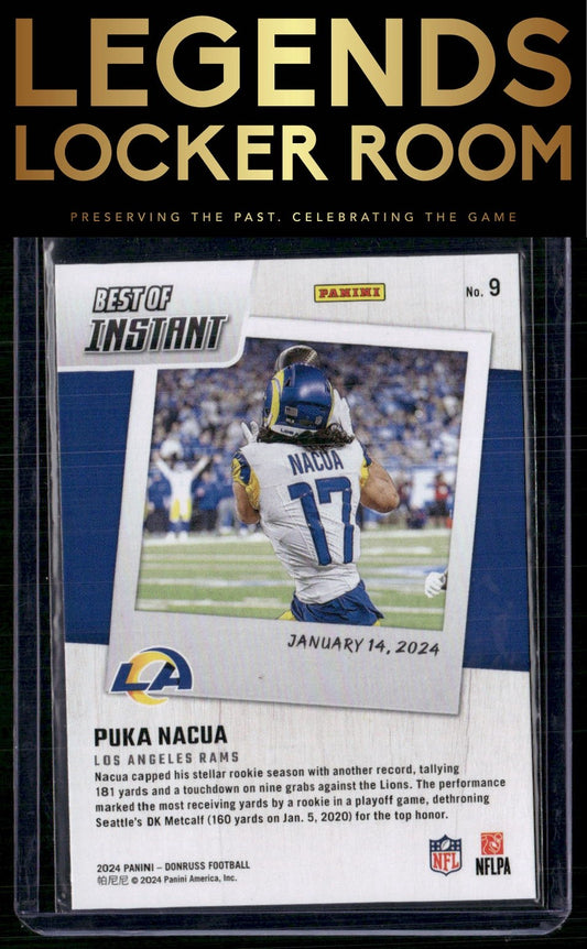 2024 Donruss #9 Puka Nacua Best of Panini Instant