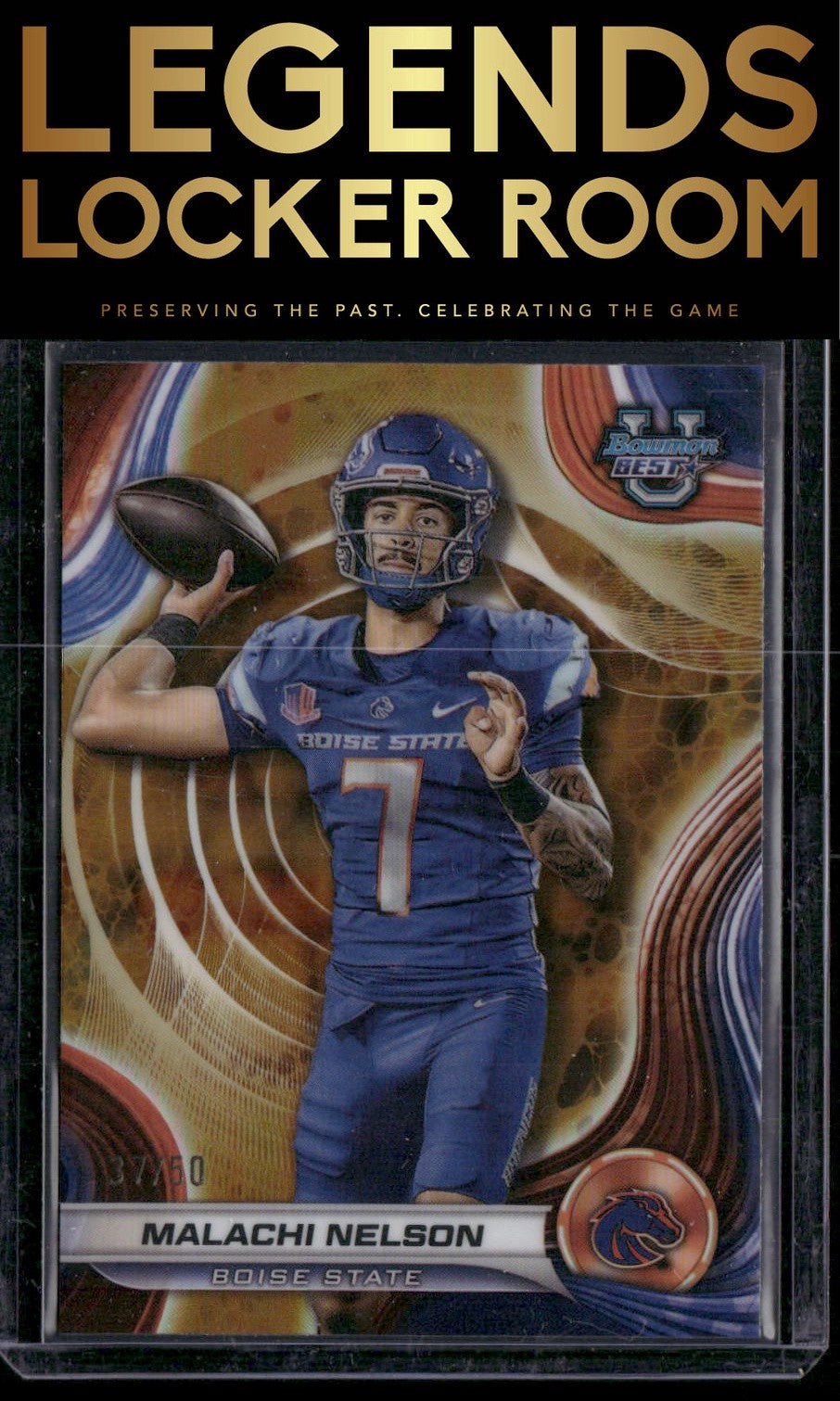 2024 Bowman University Best #98 Malachi Nelson Gold Refractor #/50