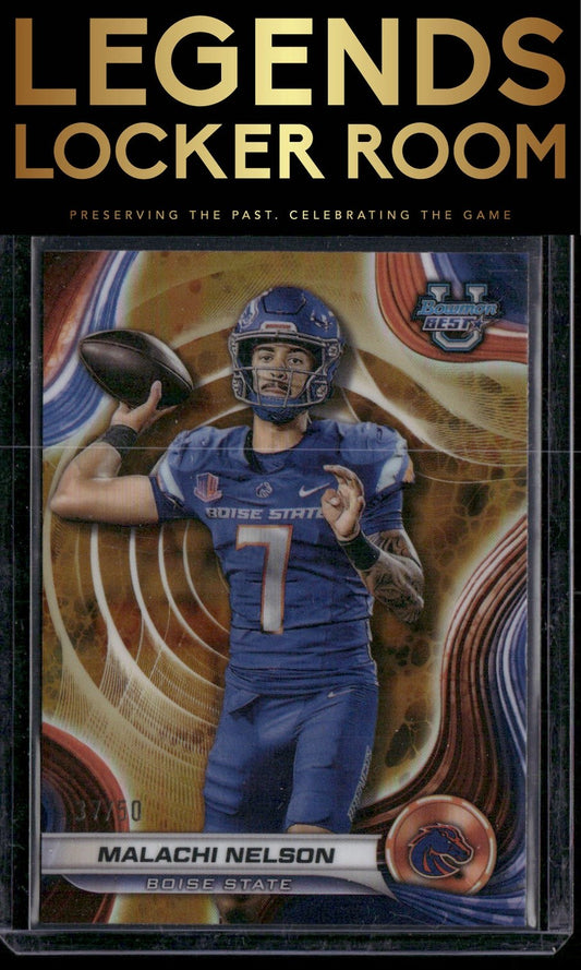 2024 Bowman University Best #98 Malachi Nelson Gold Refractor #/50