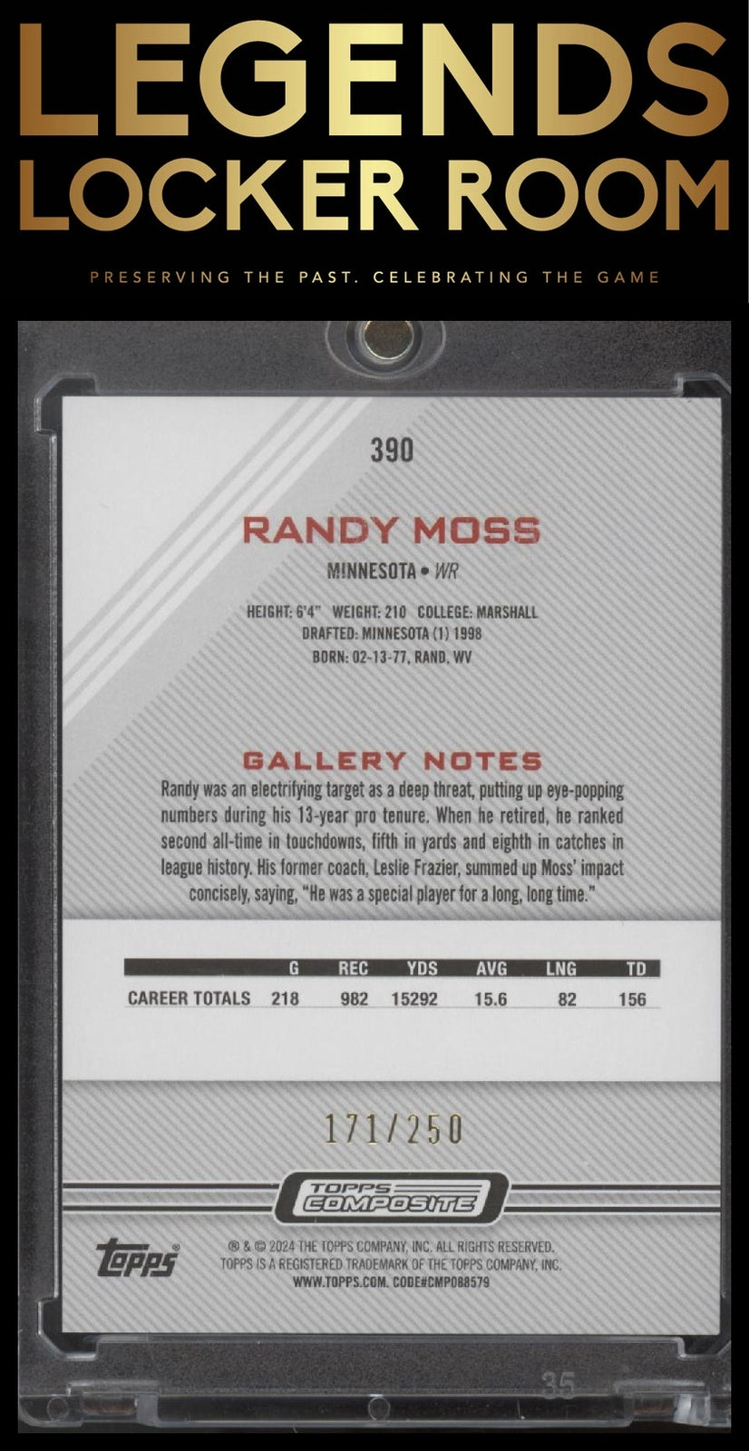 2023 Topps Composite Randy Moss Heritage/Gallery Green Rainbow Foilboard /250