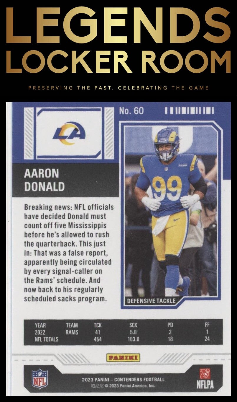 2023 Panini Contenders #60 Aaron Donald Season Ticket Retail