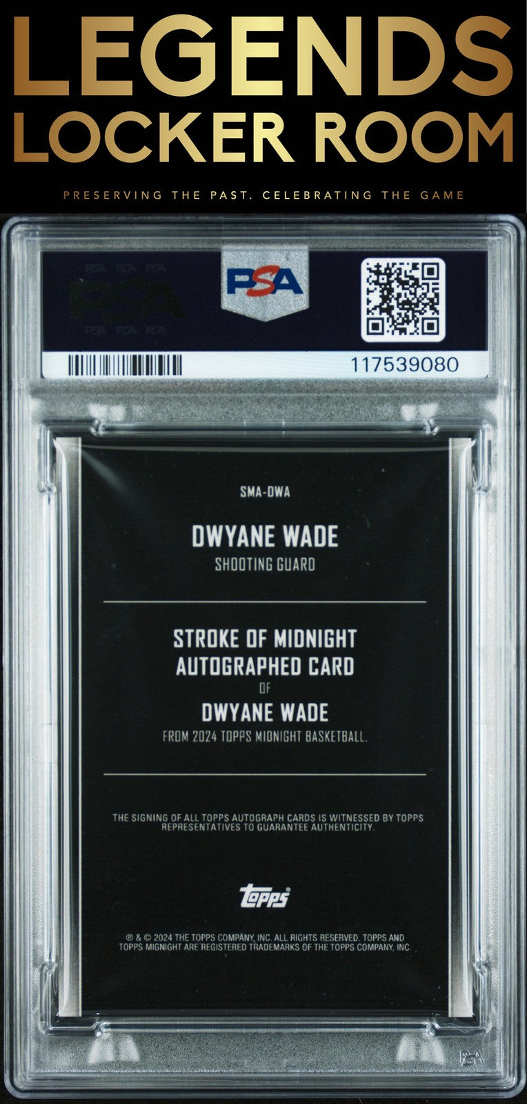 2023 Topps Midnight Stroke Of Midnight Autographs Dwyane Wade PSA 9