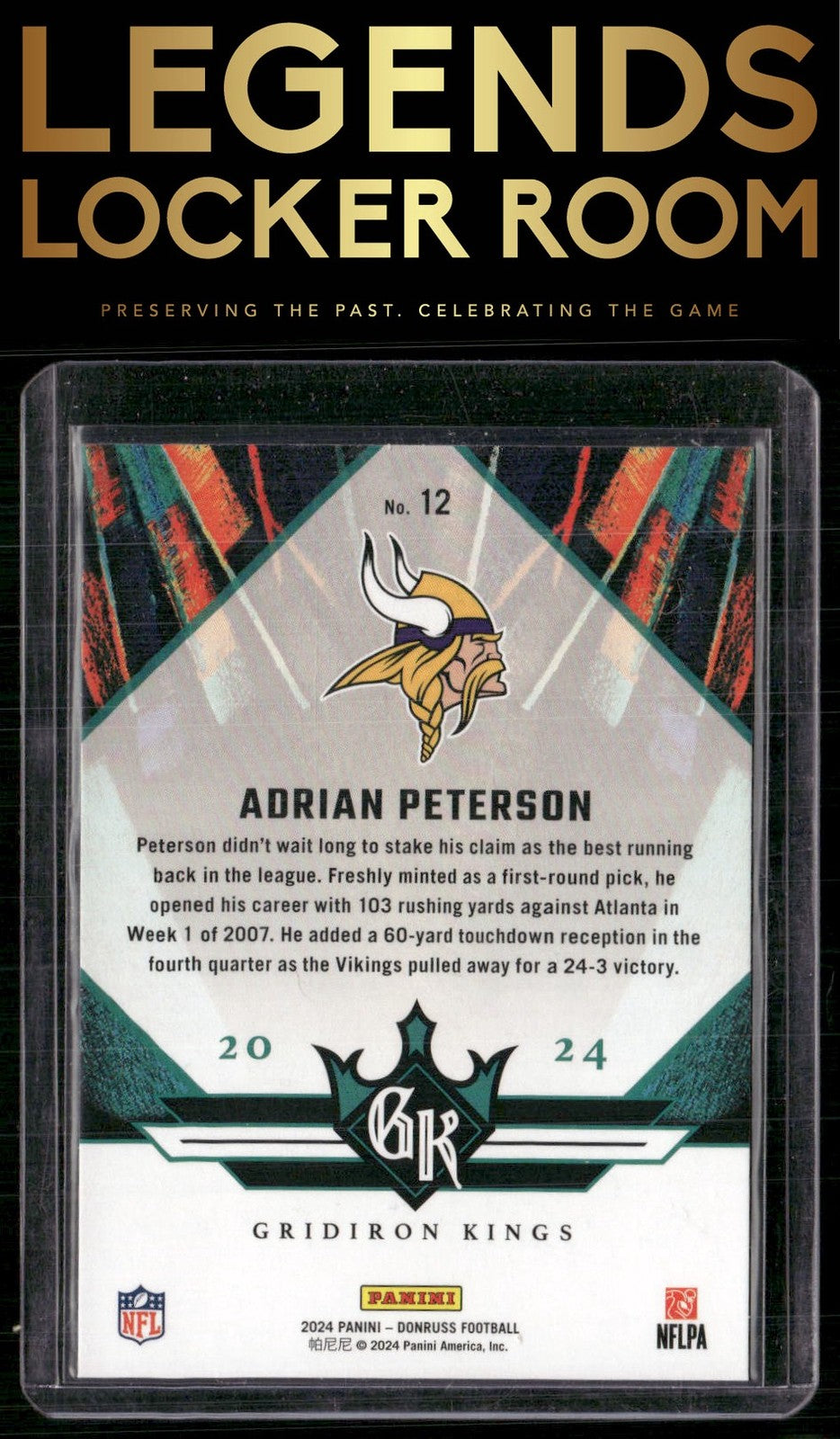 2024 Donruss #12 Adrian Peterson All-Time Gridiron Kings