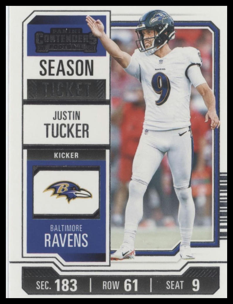 2023 Panini Contenders #7 Justin Tucker Season Ticket Retail