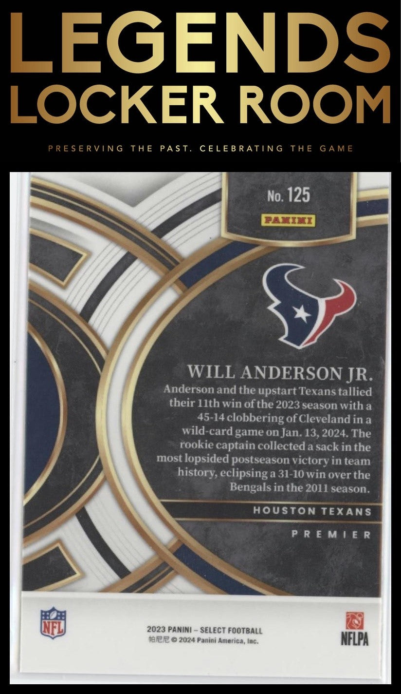 2023 Panini Select #125 Will Anderson Jr.