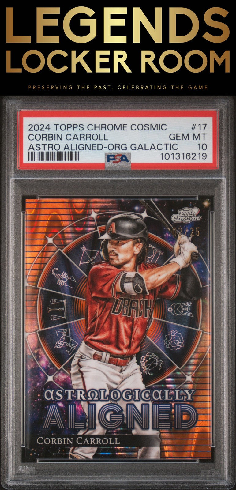 2024 Topps Chrome Cosmic Astrologically Aligned Corbin Carroll Org PSA 10