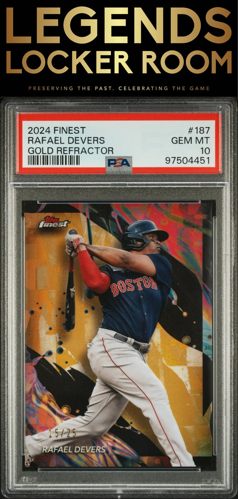 2024 Topps Finest #187 Rafael Devers Gold Refractor PSA 10