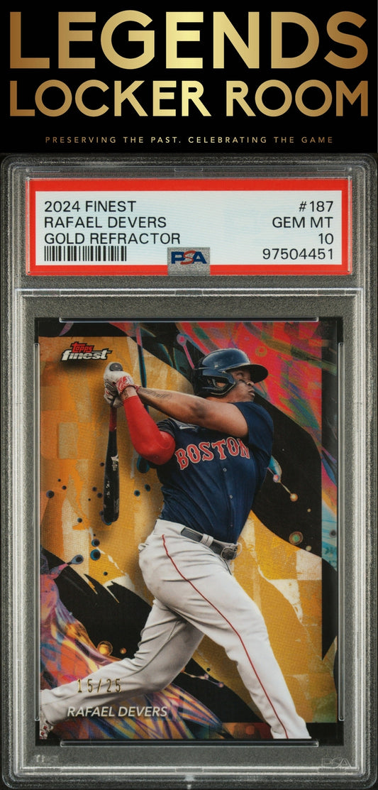 2024 Topps Finest #187 Rafael Devers Gold Refractor PSA 10