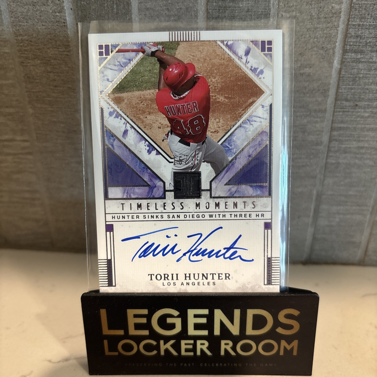 2025 Panini Impeccable Torii Hunter Timeless Moments Auto /35