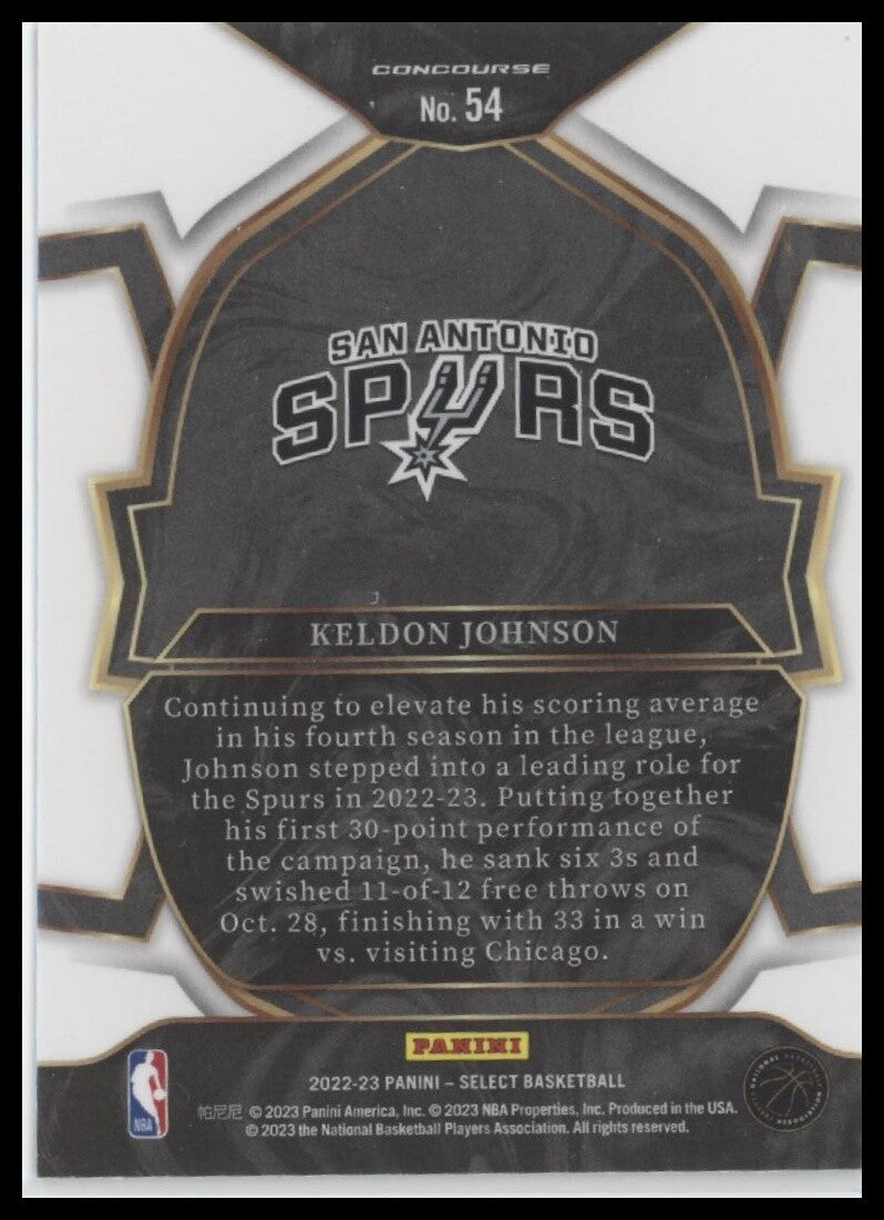 2022-23 Panini Select #54 Keldon Johnson Blue (Retail Base)