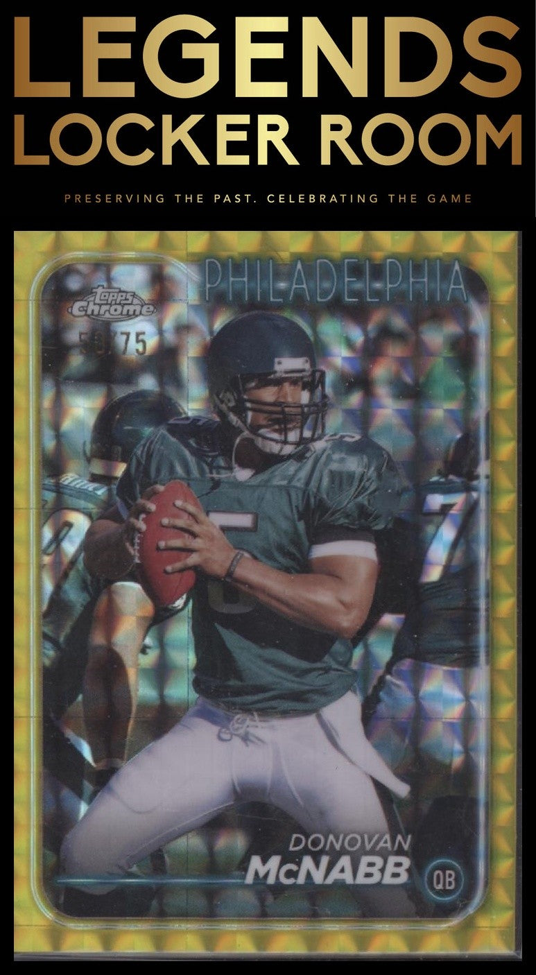 2024 Topps Chrome #157 Donovan McNabb Yellow Geometric Refractor #/75