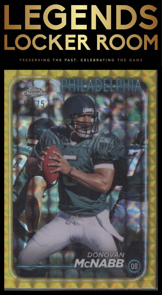 2024 Topps Chrome #157 Donovan McNabb Yellow Geometric Refractor #/75