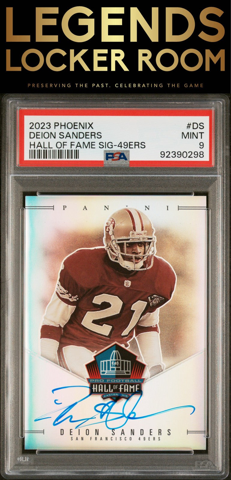 2023 Panini Phoenix Hall Of Fame Signatures Deion Sanders 49ers PSA 9