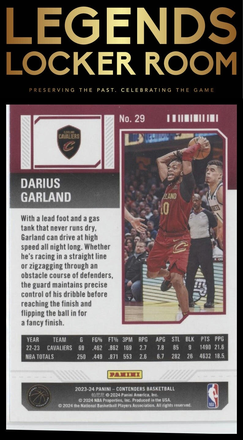 2023-24 Panini Contenders #29 Darius Garland Season Ticket Retail