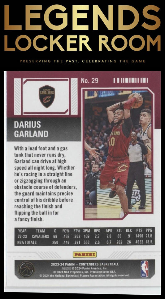 2023-24 Panini Contenders #29 Darius Garland Season Ticket Retail