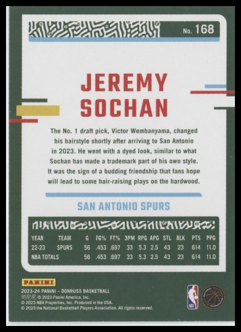 2023-24 Donruss #168 Jeremy Sochan