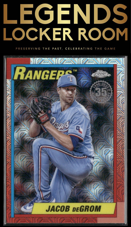 2025 Topps Jacob deGrom 1990 Topps Baseball 35th Anniversary Chrome Mojo