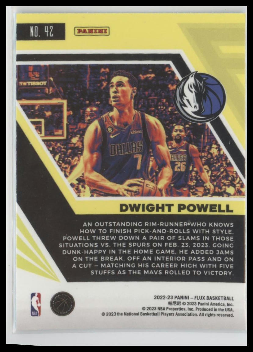 2022-23 Panini Flux #42 Dwight Powell
