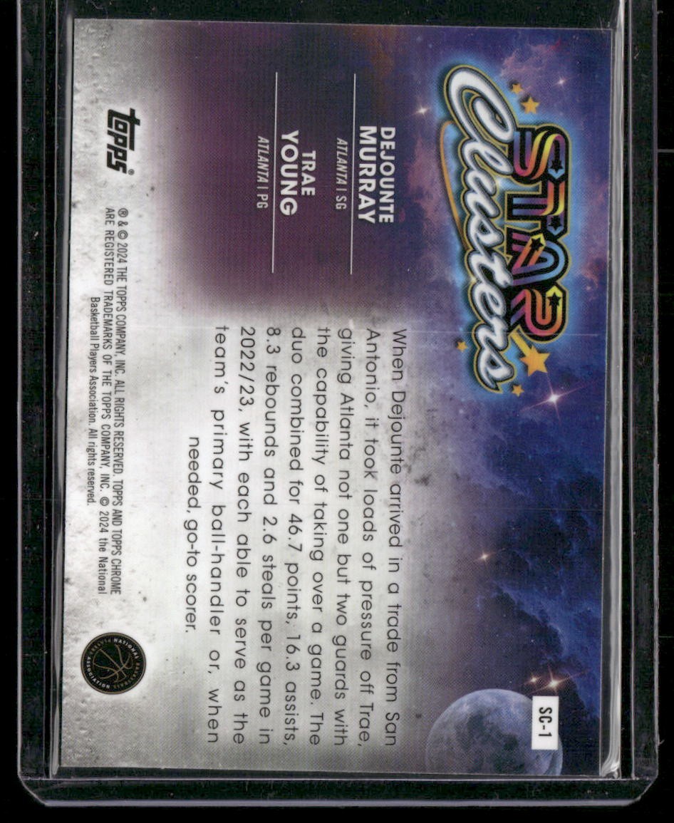 2023-24 Topps Chrome Cosmic #SC-1 Dejounte Murray / Trae Young Star Clusters