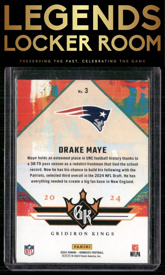 2024 Donruss #3 Drake Maye Rookie Gridiron Kings