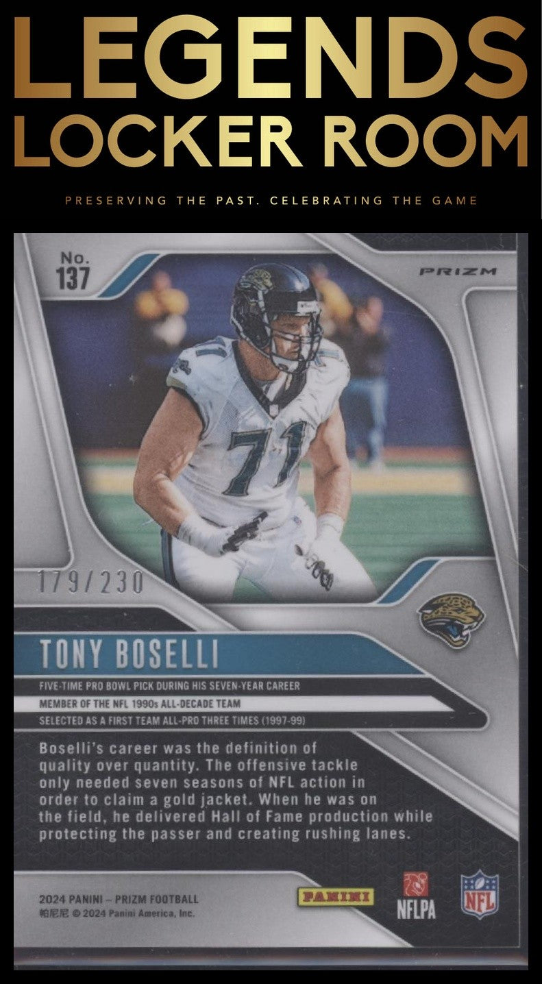 2024 Panini Prizm #137 Tony Boselli Blue Wave #/230