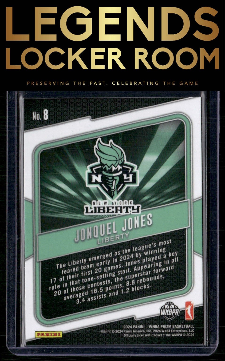2024 Panini Prizm WNBA #8 Jonquel Jones Fearless