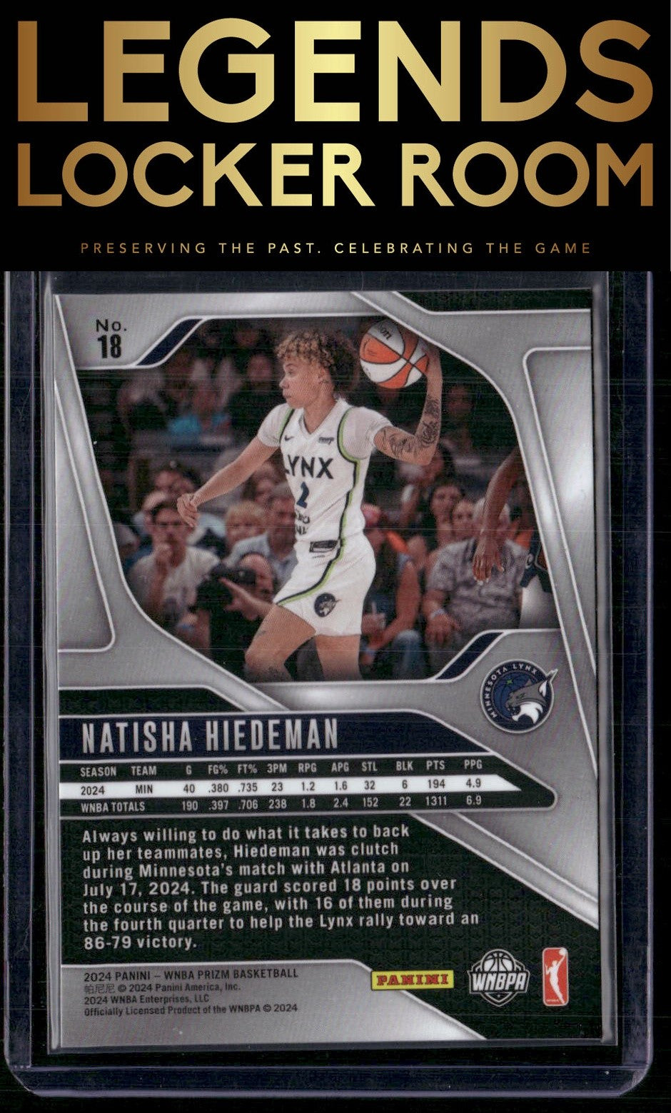 2024 Panini Prizm WNBA #18 Natisha Hiedeman