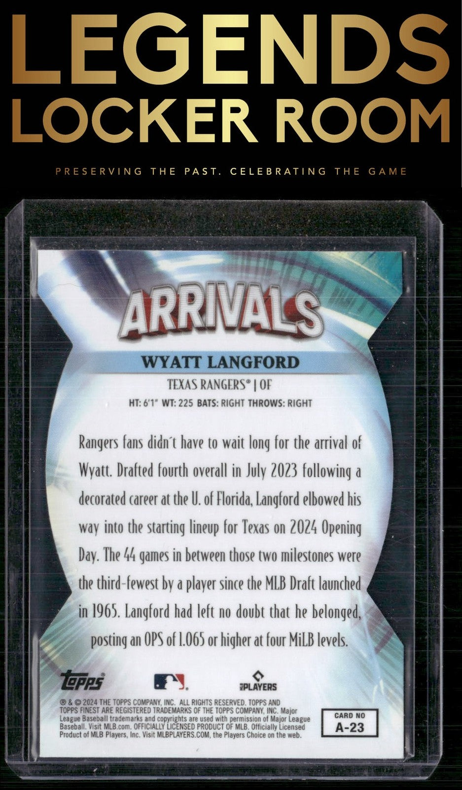 2024 Finest #A-23 Wyatt Langford Arrivals