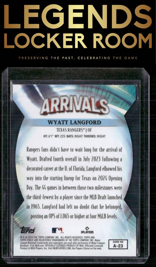 2024 Finest #A-23 Wyatt Langford Arrivals