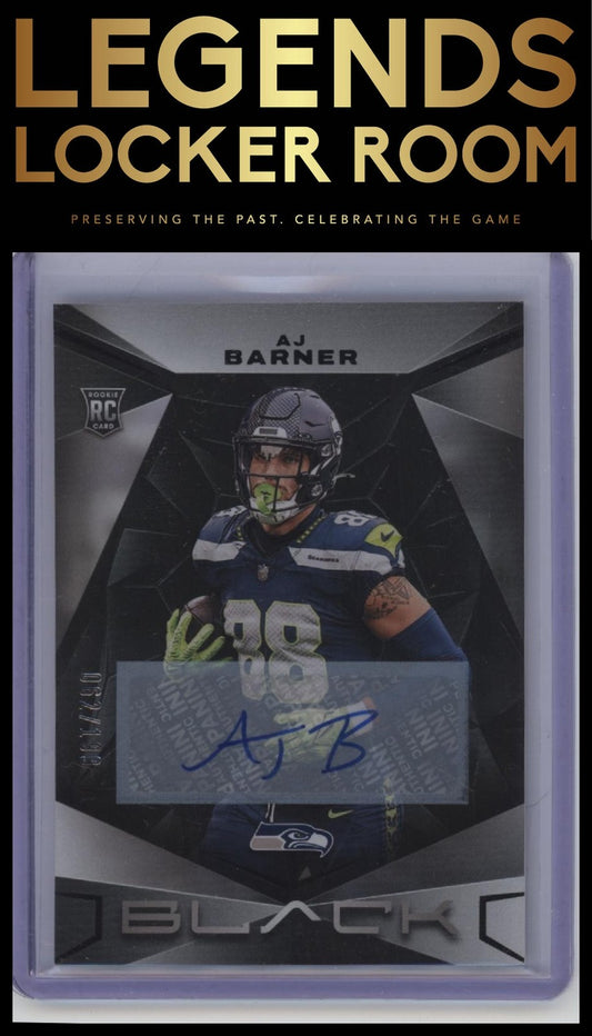 2024 Panini Black #103 AJ Barner Rookies Autographs #/199