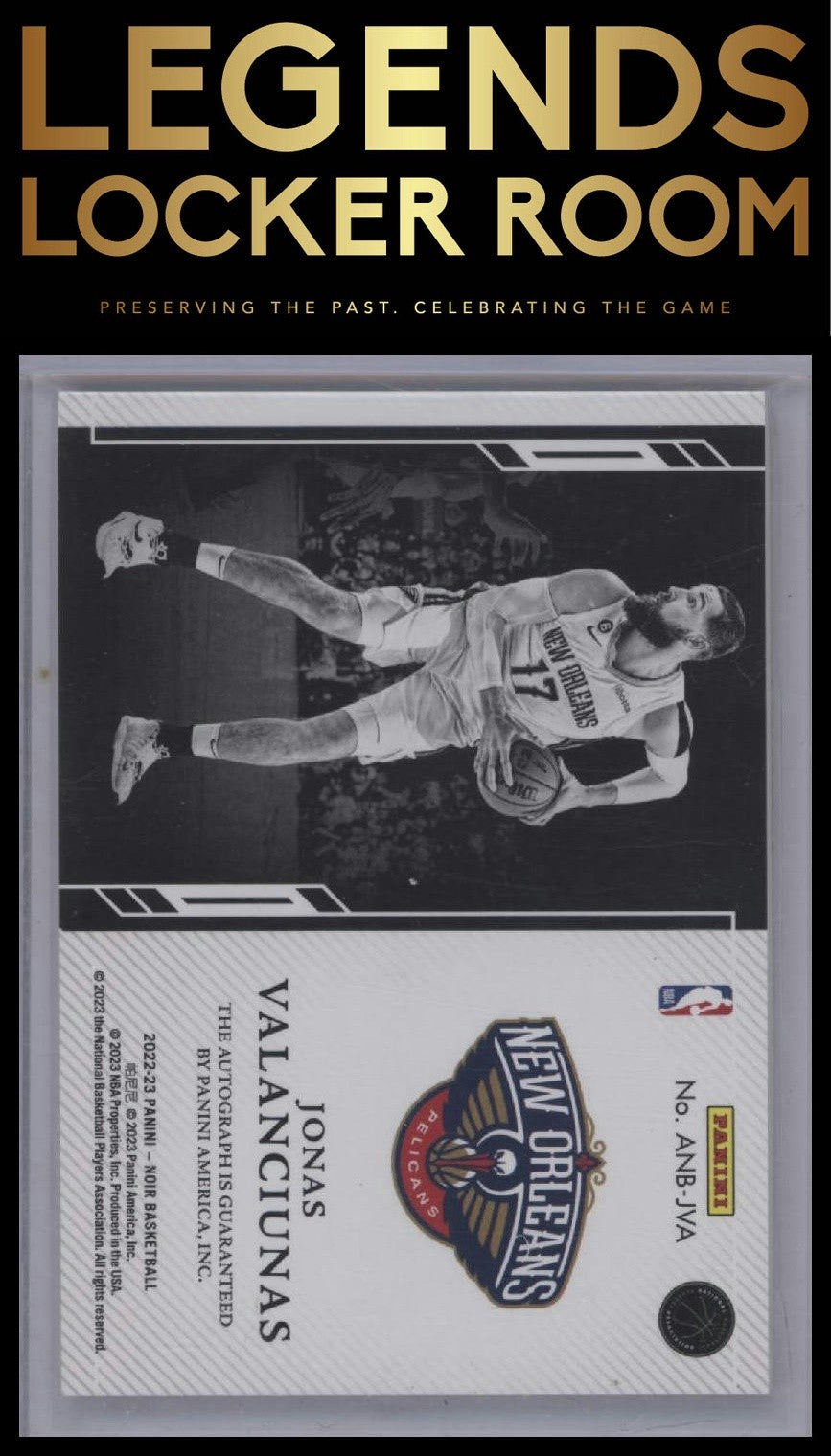 2023-24 Panini Noir Jonas Valanciunas 2022 Panini Noir - Auto /99